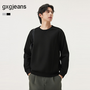 25年秋新品 gxg.jeans男装 多色分割设计简约休闲基础圆领卫衣男