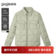 轻薄 短款 gxgjeans男装 2024年秋冬季 新款 黑色衬衫 领羽绒服男