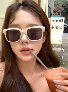 MELIYA2025新款奶茶框墨镜女高级感ins网红复古大脸显瘦太阳眼镜