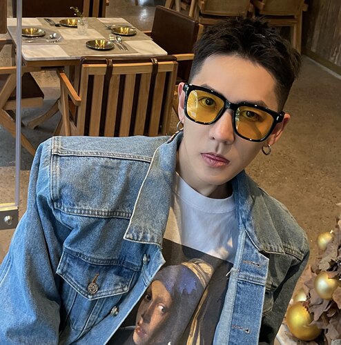 韩版黄色墨镜偏光方形大脸
