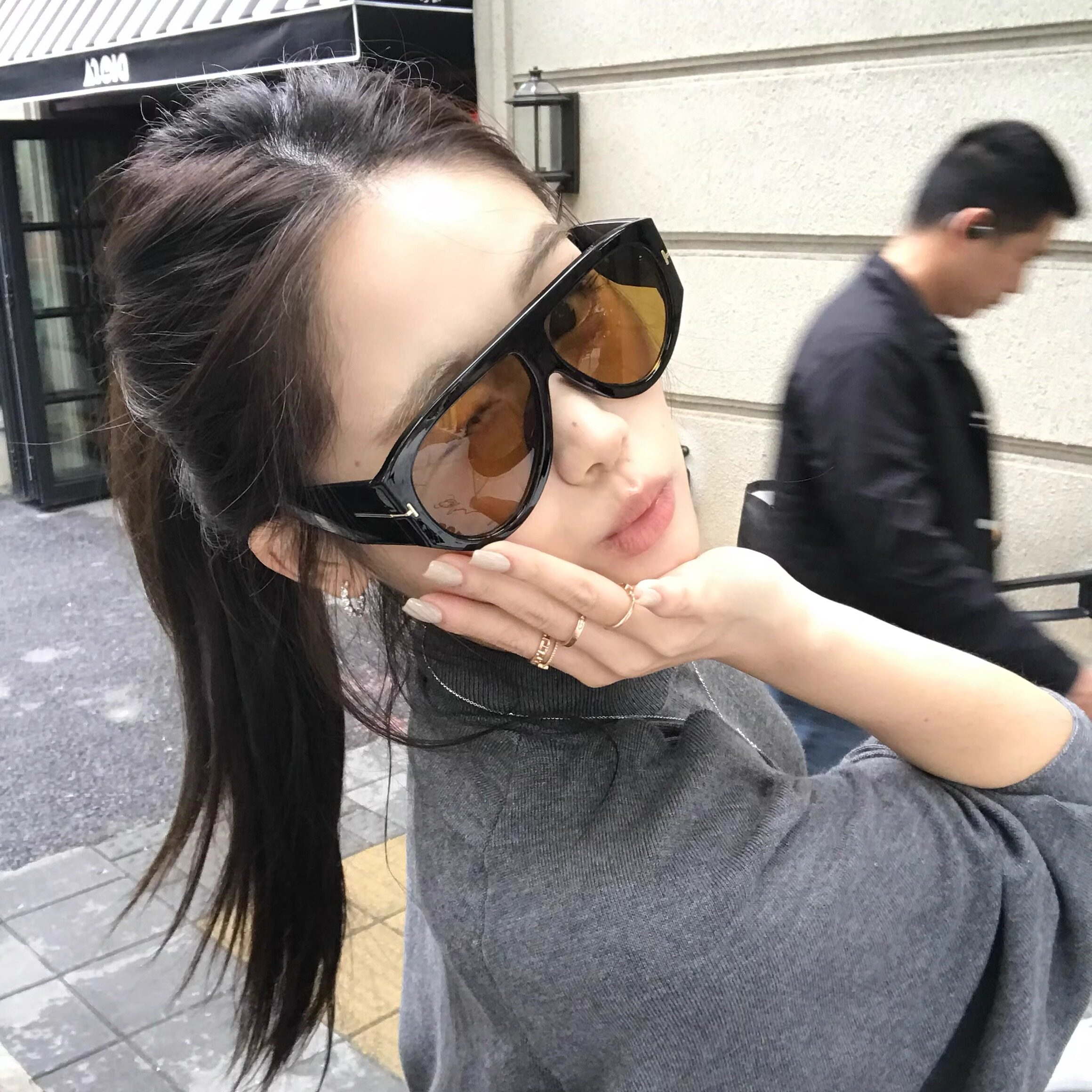 MELIYA超大框飞行员蛤蟆镜90年代复古墨镜高级感太阳眼镜防晒Y2K