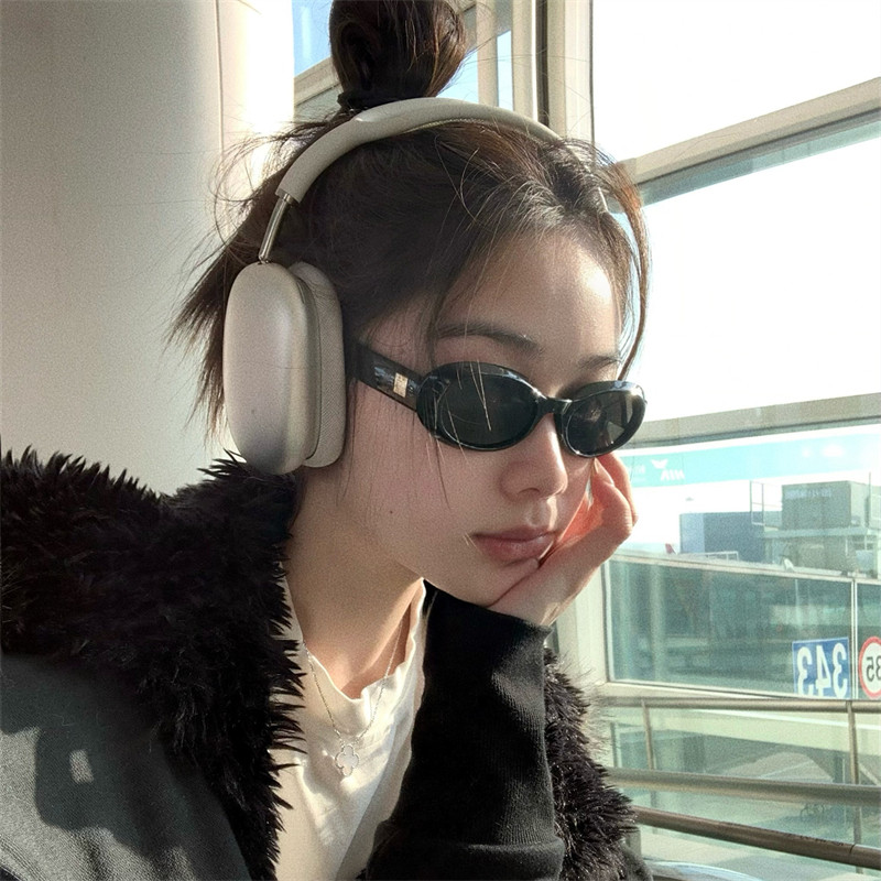MELIYA2025新款墨镜复古黑色辣妹猫眼椭圆太阳眼镜女潮高级感男潮