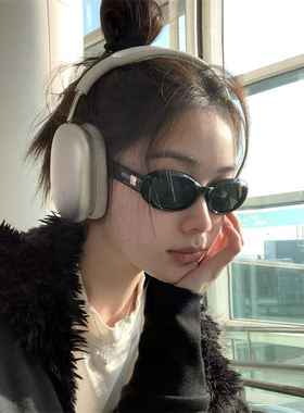 MELIYA2025新款墨镜复古黑色辣妹猫眼椭圆太阳眼镜女潮高级感男潮