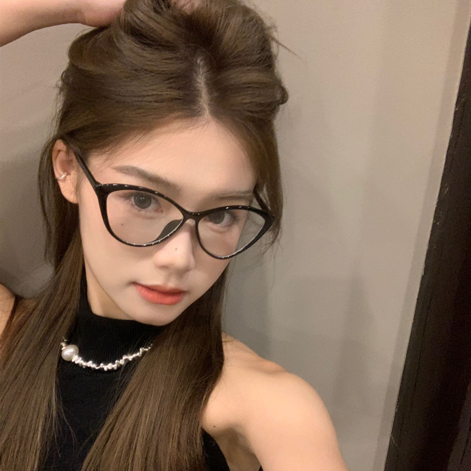 猫眼眼镜框素颜神器可配近视TR90