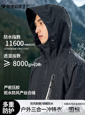 羽翼同款冲锋衣三合一