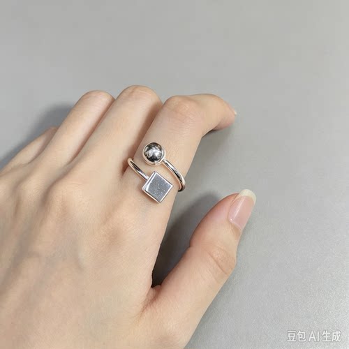 传古手作S925纯银开口戒指可调