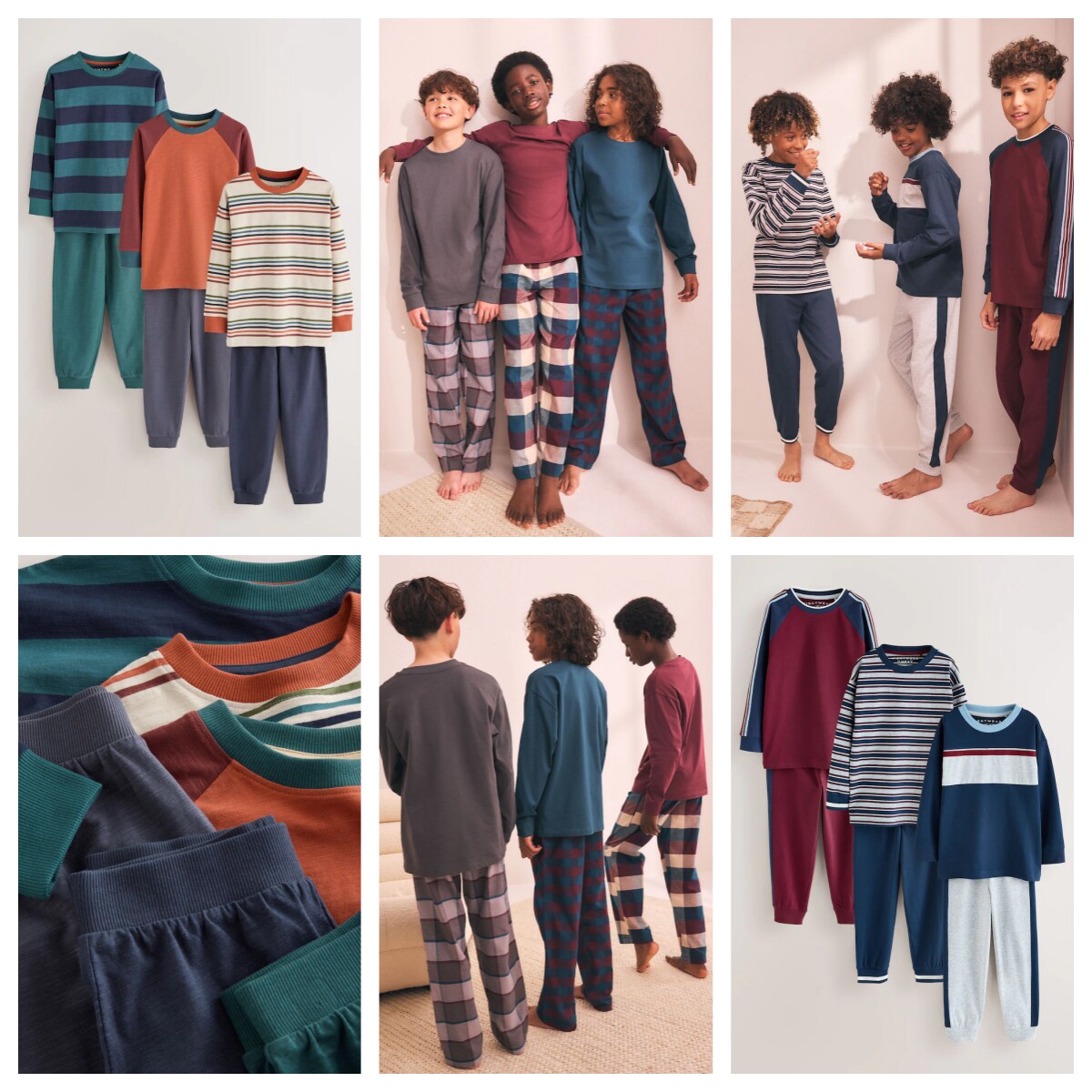 NEXT拼色方格印花长袖居家服睡衣