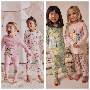 英国NEXT童装 25秋新女童女宝宝Bluey 公主卡通长袖居家服 睡衣