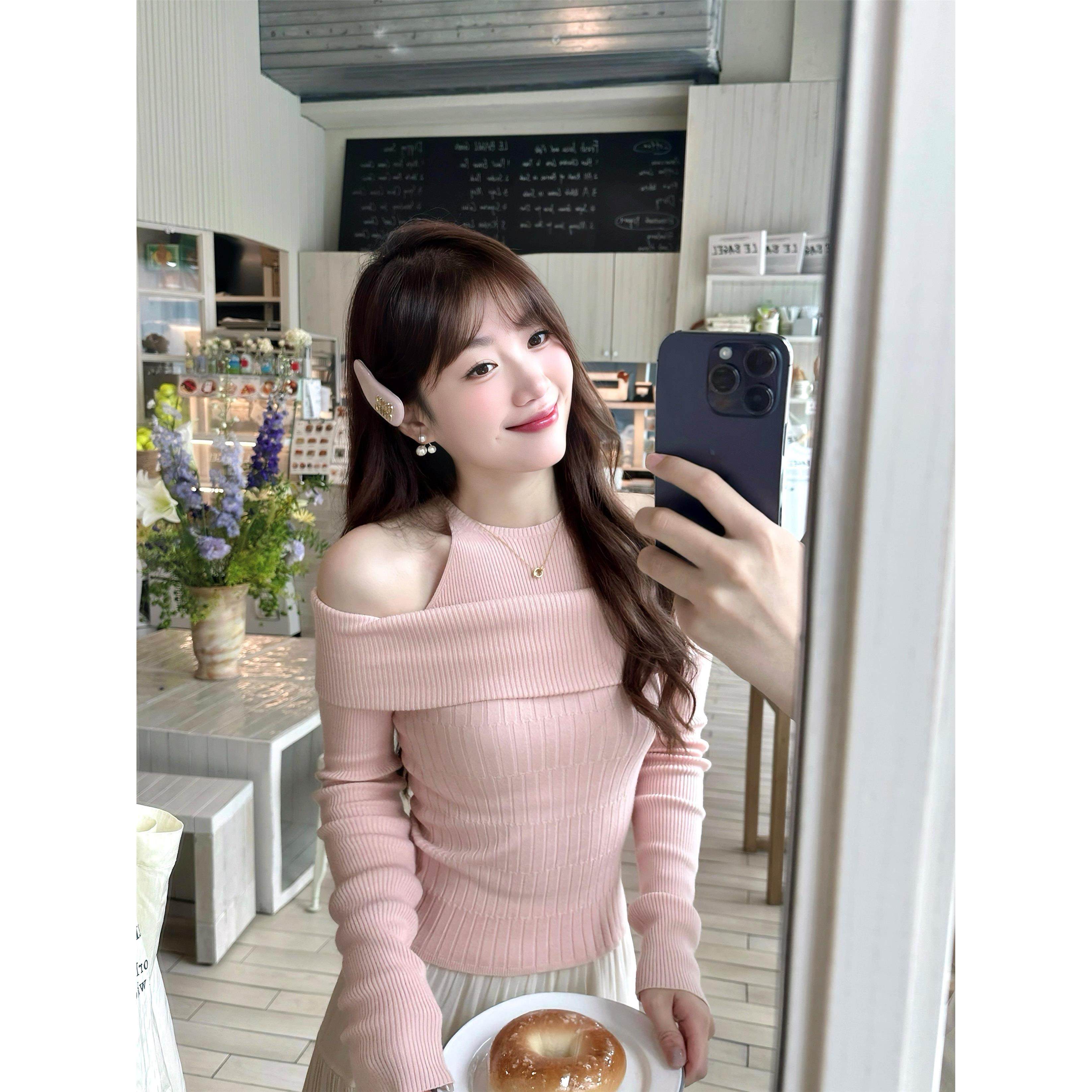 瞌睡树◆干枯玫瑰 露肩秋冬修身显瘦假两件露肩针织衫内搭上衣,个性定制/设计服务/DIY,棉服工装,淘宝优惠券,粉丝福利购,淘宝优惠卷