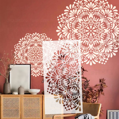 40cm-80cm模板墙绘画镂空DIY工具遮蔽板壁画背景墙喷漆曼陀罗S316