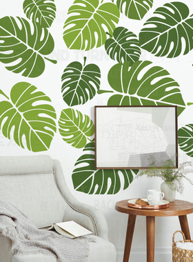 20cm-50cm模板墙绘画画镂空DIY工具手绘模具装饰喷漆热带树叶S146