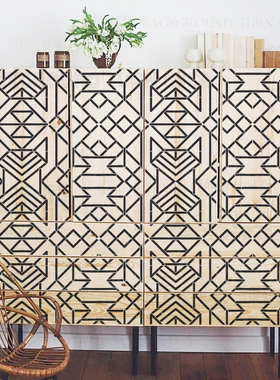 54cm-108cm镂空DIY工具背景墙装饰镂印板墙绘画民族几何线条 S179