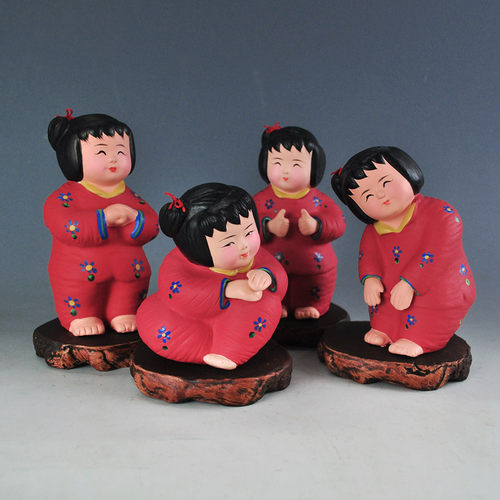 泥娃娃天津泥人张彩塑红泥坊