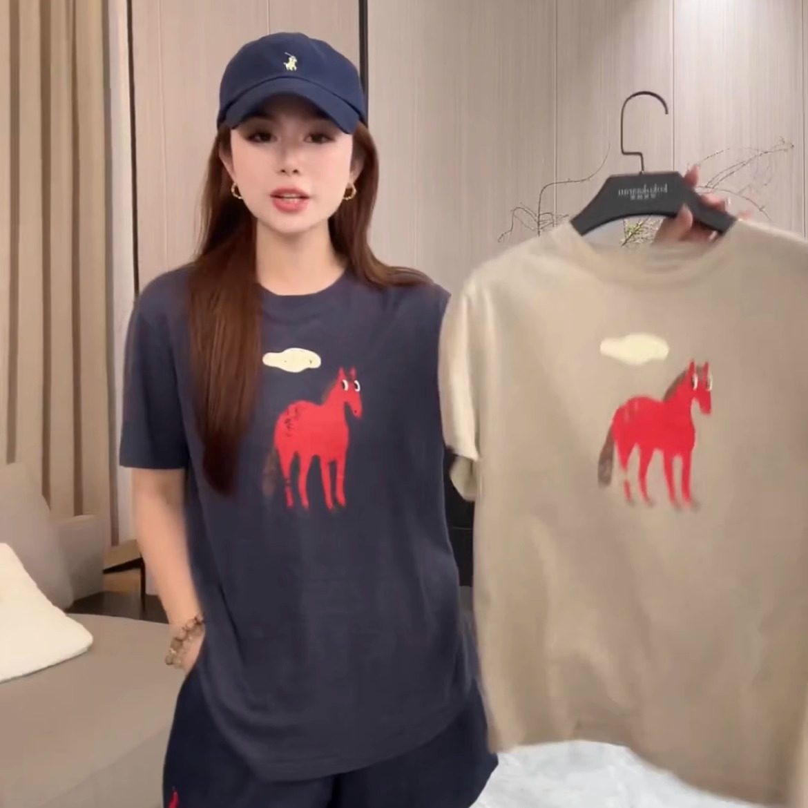 kokokaaran/可可咔伦马儿夏季圆领短袖简约显瘦女式T恤SH250279