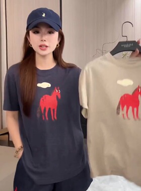 kokokaaran/可可咔伦马儿夏季圆领短袖简约显瘦女式T恤SH250279