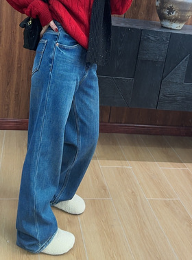 kokokaaran/可可咔伦25新款加绒直筒牛仔裤 SH250768