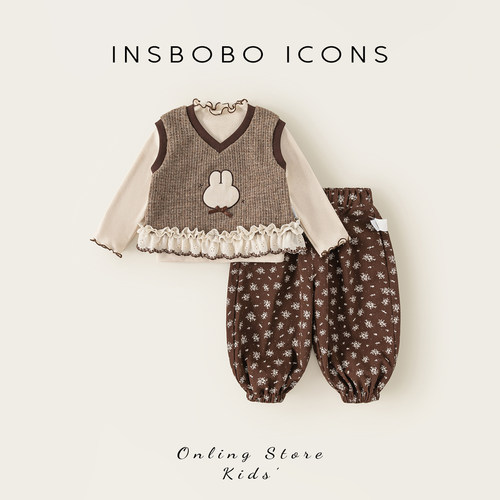 INSbobo背心打底衫束脚裤三件套