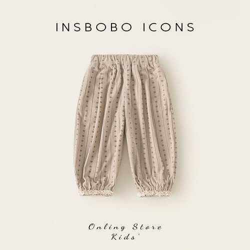 INSbobo满印甜美灯笼裤