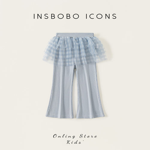 INSbobo花边裙摆喇叭裤