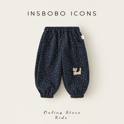 INSbobo满印碎花束脚裤