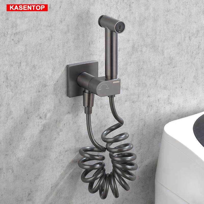 kasnetop枪灰色马桶伴侣冲洗喷枪水龙头套装厕所一进二出喷枪角阀,家装主材,喷头/喷枪,淘宝优惠券,粉丝福利购,淘宝优惠卷