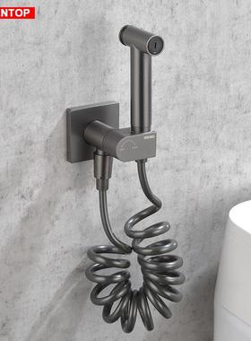 kasnetop枪灰色马桶伴侣冲洗喷枪水龙头套装厕所一进二出喷枪角阀