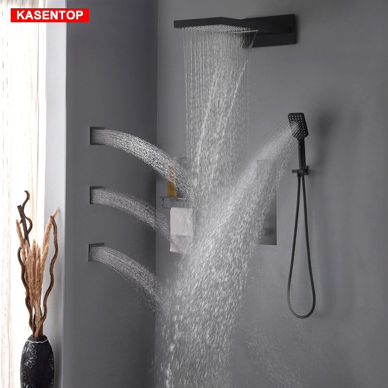 Dark outfit shower Flower sprinkling suit Into the wall constant temperature massage Raindance Waterfall water tap Water mixing valve Shunfengin the Decoration main material , Toiletries , Bathroom faucet , Shower faucet(Set)  category - from Buy2taobao.com to provide professional Taobao agent buy service