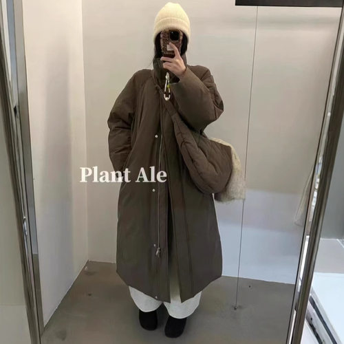 Plant Ale 韩国爆款高端鹅绒服 沐泽白鹅绒长款羽绒衣女 配送挎包
