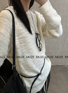 现货折扣一韩系羊毛混纺针织打底衫慵懒百搭圆领毛衣女装秋P3780