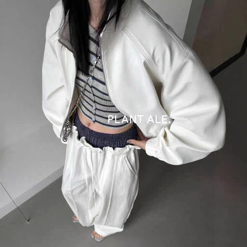 现货折扣一PLANT ALE短款立领小众设计感外套丝光感缎面立领夹克