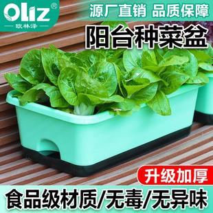欧林泽种菜盆阳台种菜盆家用长方形花盆树脂蔬菜养花种植专用箱盆