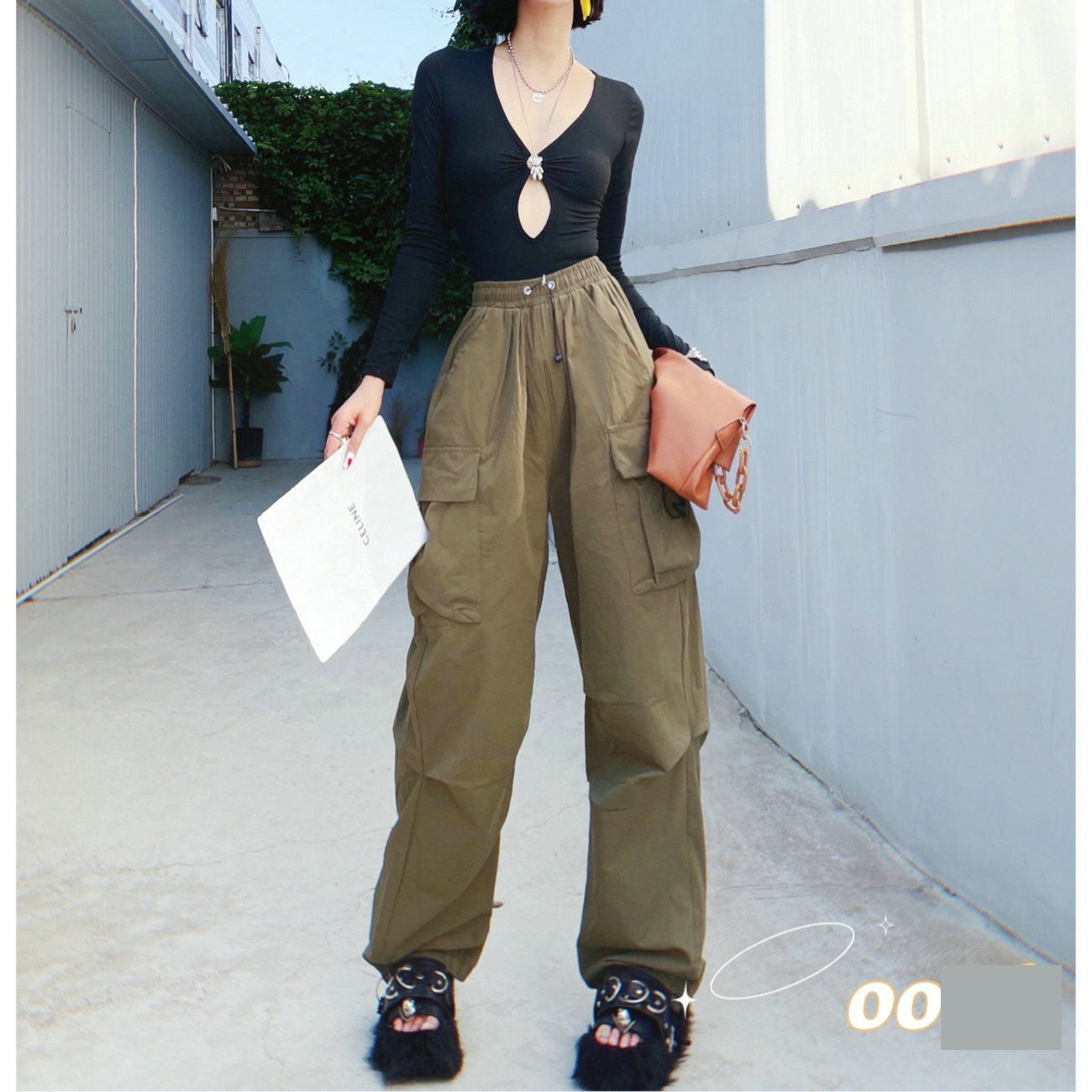 高腰长裤其他加长女裤