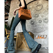 加长喇叭裤 复古做旧显瘦弹力修身 潮 女高个子春季 猫猫家微喇牛仔裤
