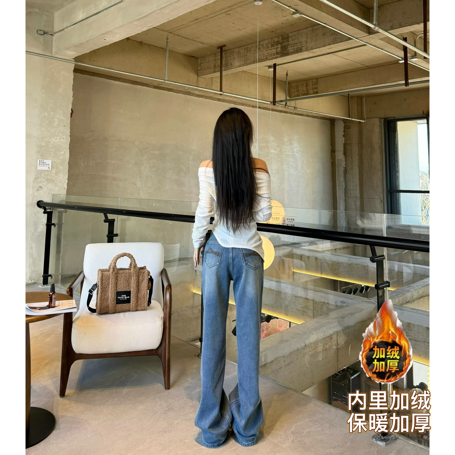 阔腿长裤厚牛仔秋冬加长女裤