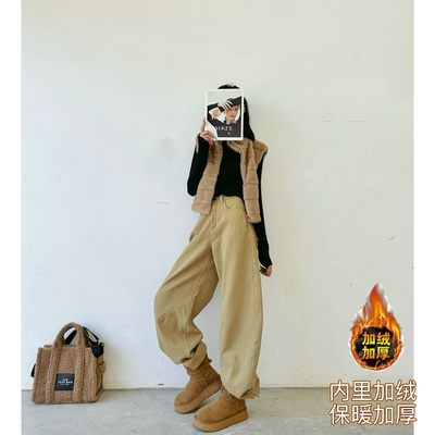 阔腿长裤厚牛仔秋冬加长女裤