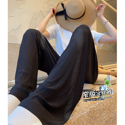 高腰原创猫猫家长裤加长女裤