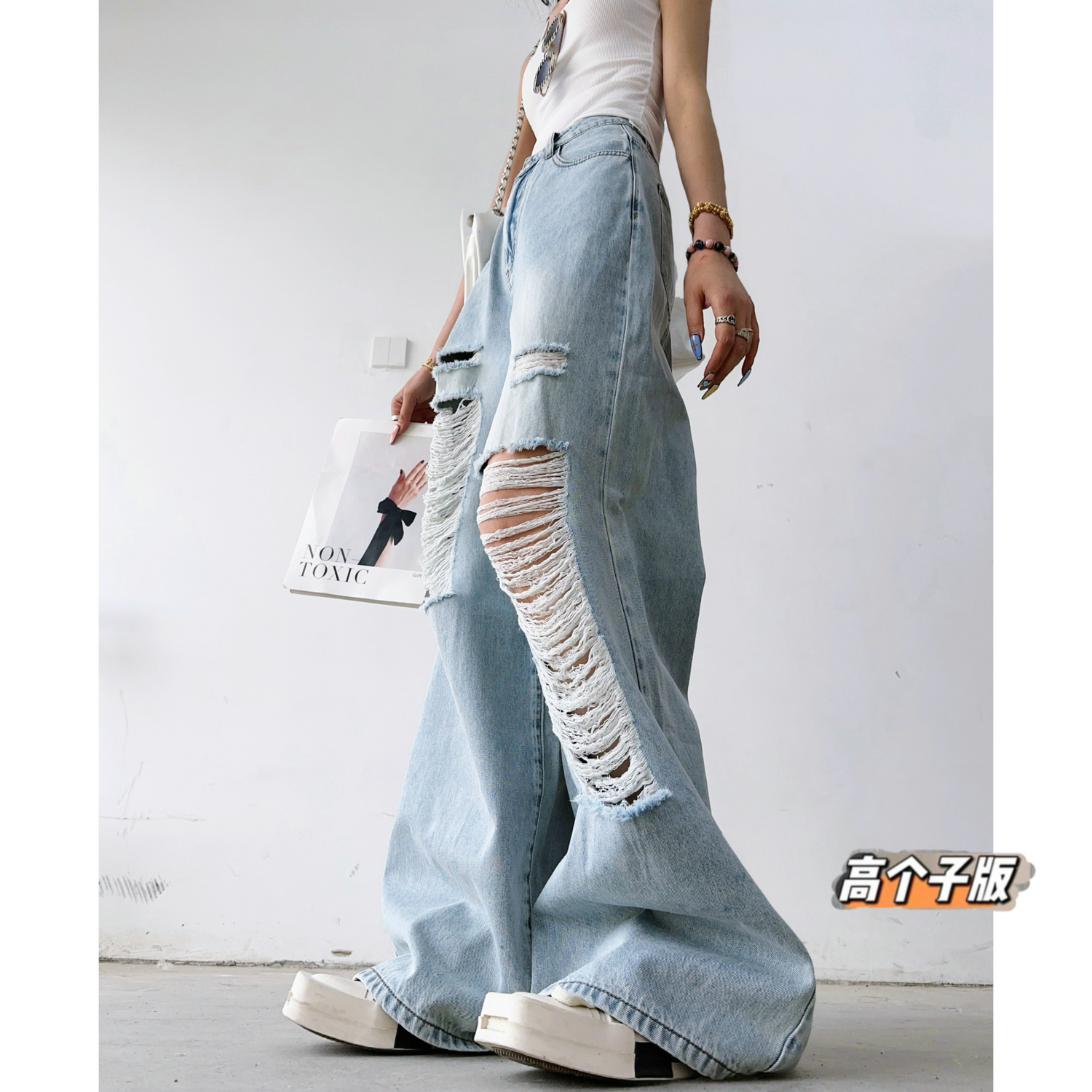 阔腿长裤薄款牛仔春夏加长女裤