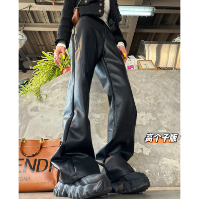 高腰原创猫猫家长裤加长女裤