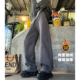 猫猫家加绒加厚加长卫裤 女秋冬高个子阔腿宽松哈伦休闲灰色香蕉裤