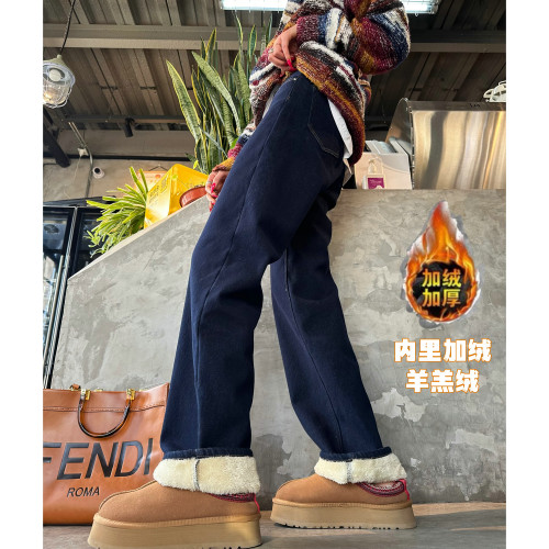 阔腿长裤牛仔秋冬加长女裤