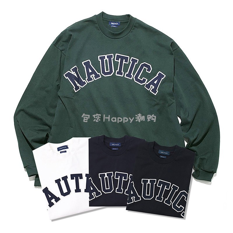 NAUTICA JAPAN 22SS 하세가와 감수 자수 얇은 긴팔 티셔츠 보텀 티셔츠 가을 남성 및 여성