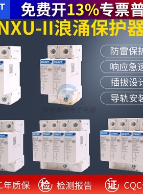 正泰浪涌保护器nxu二级电源防雷器避雷2p家用4p防雷击电涌保护器3