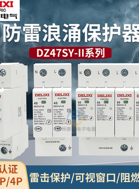 德力西DZ47SY浪涌保护器电源一二级CDY防雷击家用2P/4P避雷器385V
