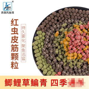 西部风鱼饵皮筋颗粒红虫蚯蚓黑坑野钓鲫鱼草鱼鲤鱼饵料钓鱼挂饵