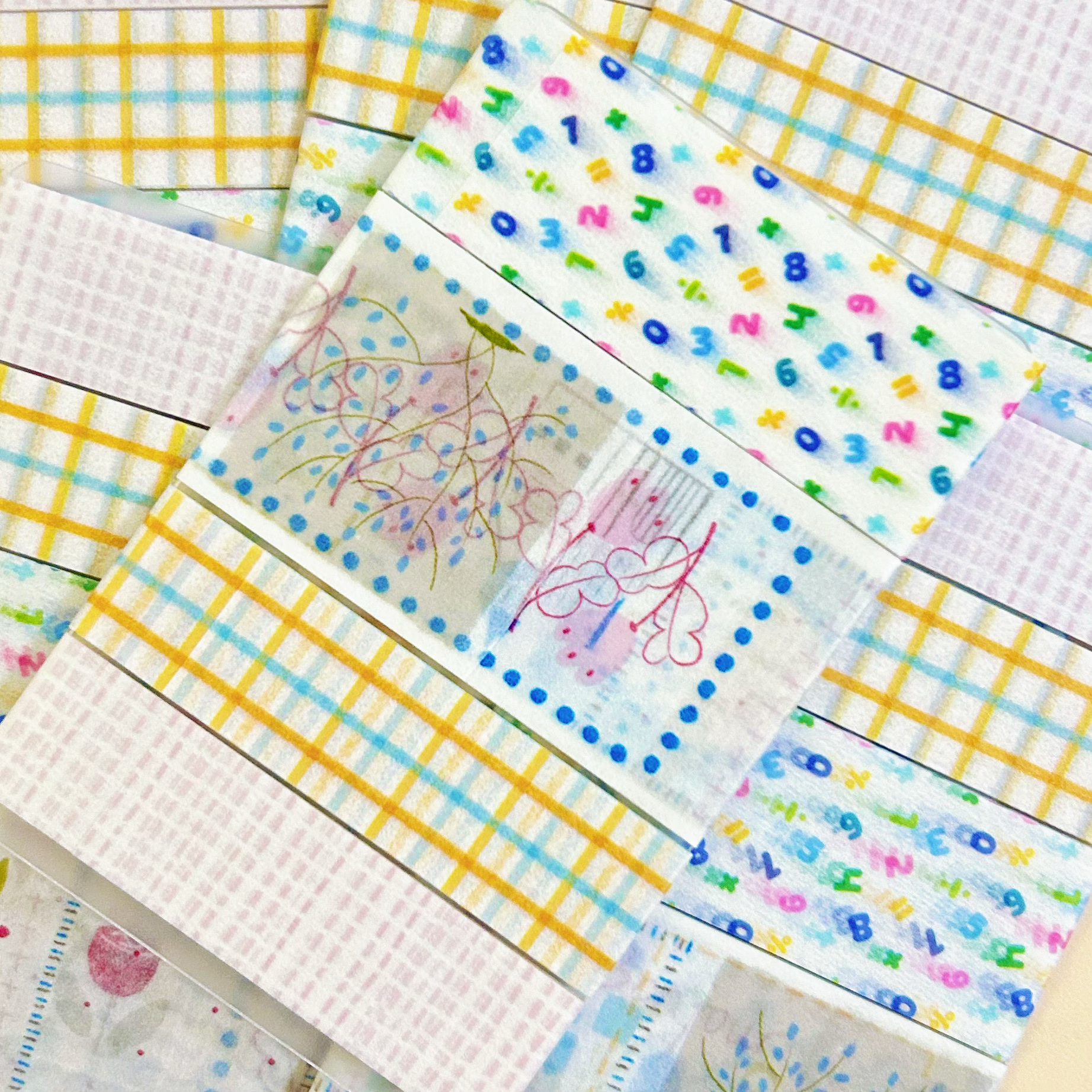 分装胶带 手账胶带数字格子桌布波点圆点盐系墨轩和纸胶带分装A13