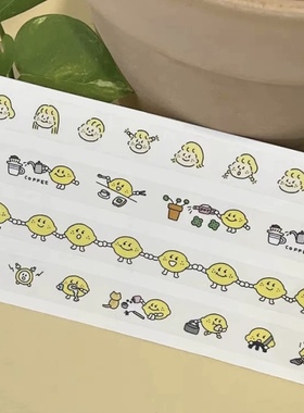 分装胶带 韩国6months6erliner黄色柠檬小女孩可爱盐甜系手帐胶带