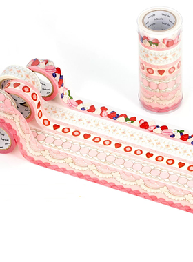 分装胶带 日本bande限定草莓奶油蛋糕芭菲杯水果和纸胶带分装