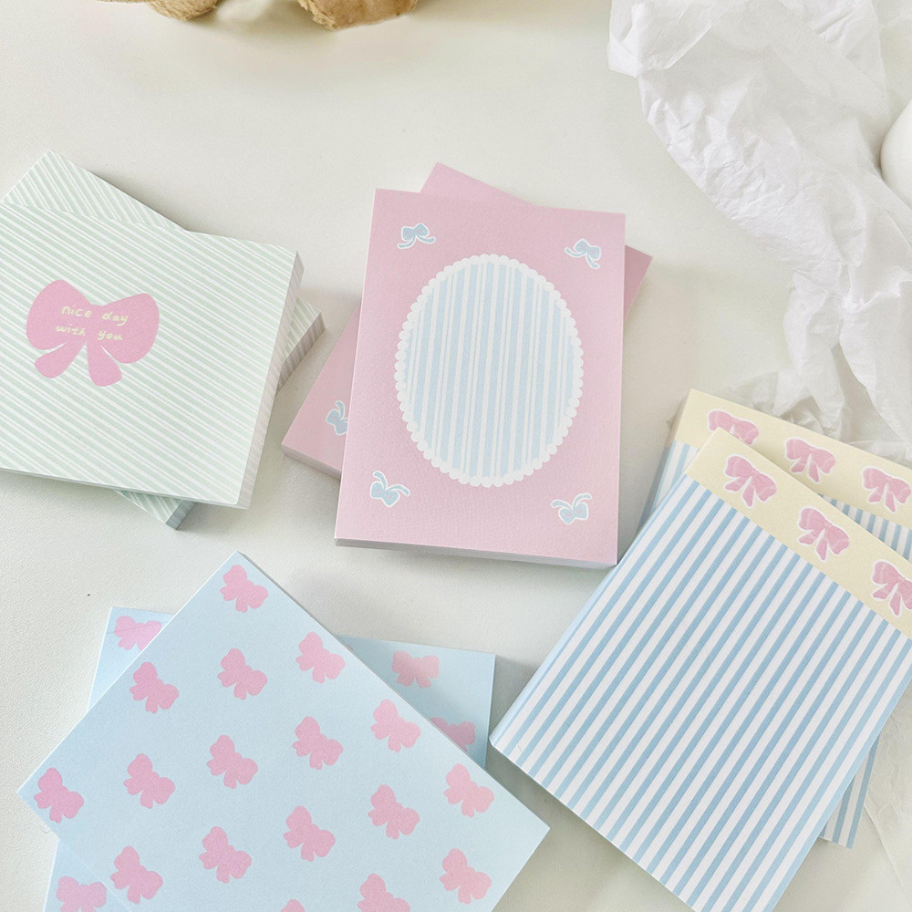 分装便签 ins少女心事蝴蝶结粉色可爱便签本便签纸便签分装无粘