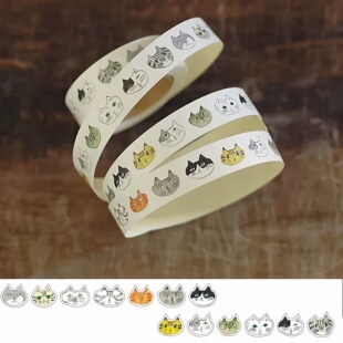 分装胶带 日本仓敷意匠可爱猫咪猫猫模切贴纸胶带卷 胶带分装