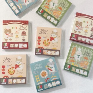 分装便签 古川纸工便签本意大利餐厅可爱动物甜品披萨手便签分装